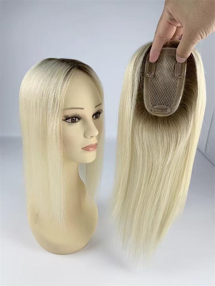 Unique Design Mini Wig European Hair Toupee Silk Base Closure Mono Topper Hand Tied Toupee 3X5