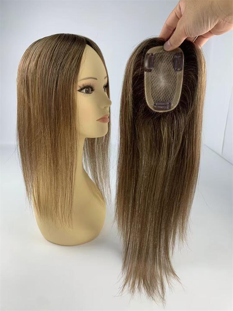 Unique Design Mini Wig European Hair Toupee Silk Base Closure Mono Topper Hand Tied Toupee 3X5