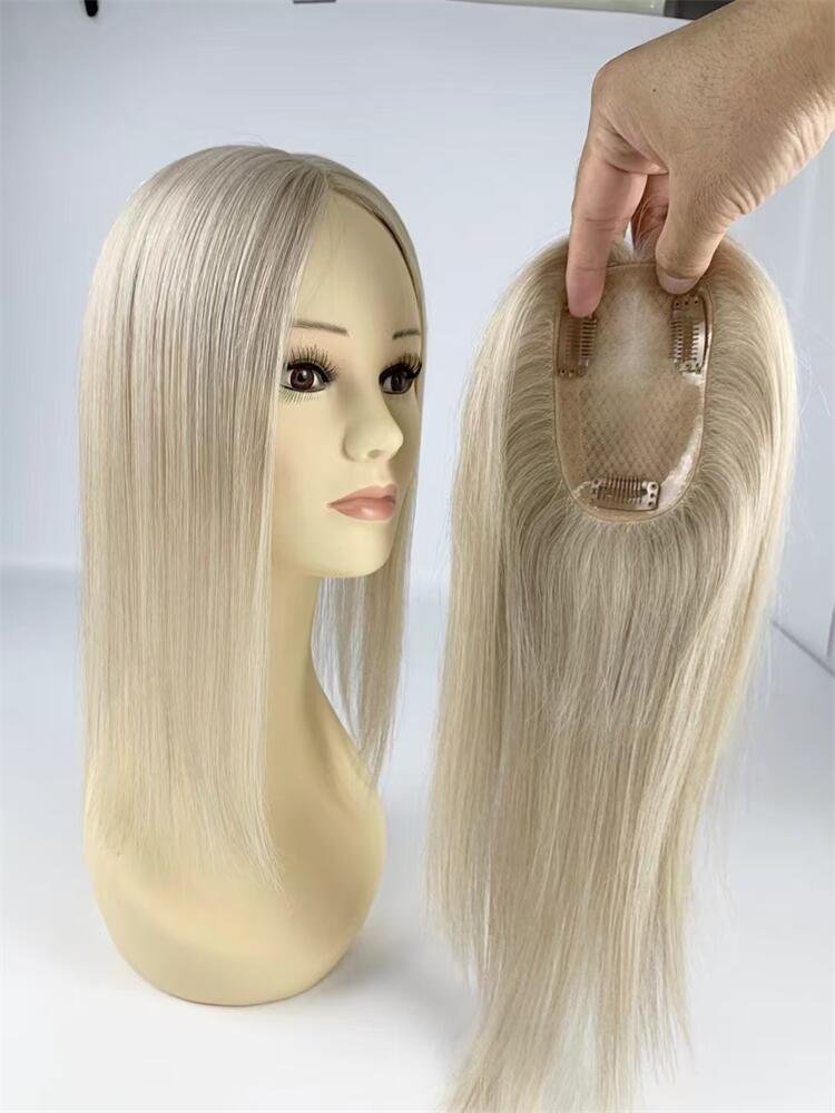 Unique Design Mini Wig European Hair Toupee Silk Base Closure Mono Topper Hand Tied Toupee 3X5
