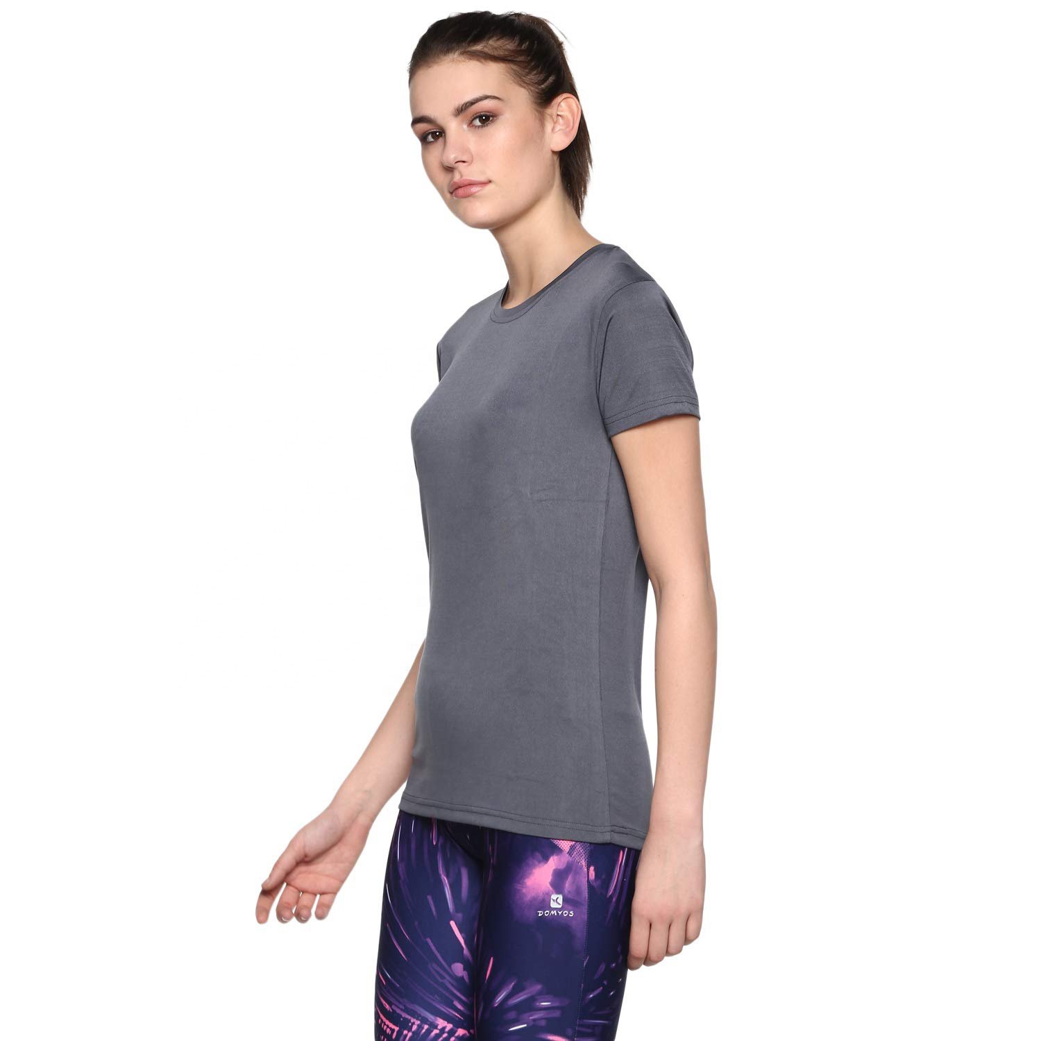 OEM Custom Streetwear Graphic Gym T-Shirt Women High Quality Cotton Spandex Short Sleeve V Neck Tie-Dye XL-for Summer Exercise