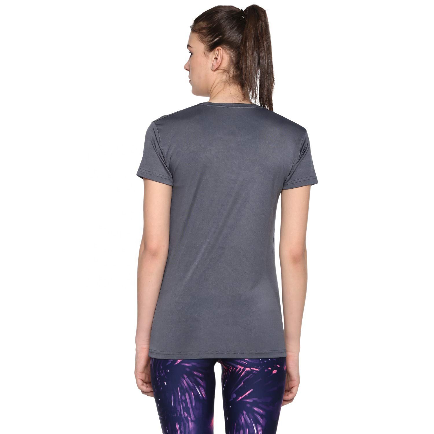 OEM Custom Streetwear Graphic Gym T-Shirt Women High Quality Cotton Spandex Short Sleeve V Neck Tie-Dye XL-for Summer Exercise