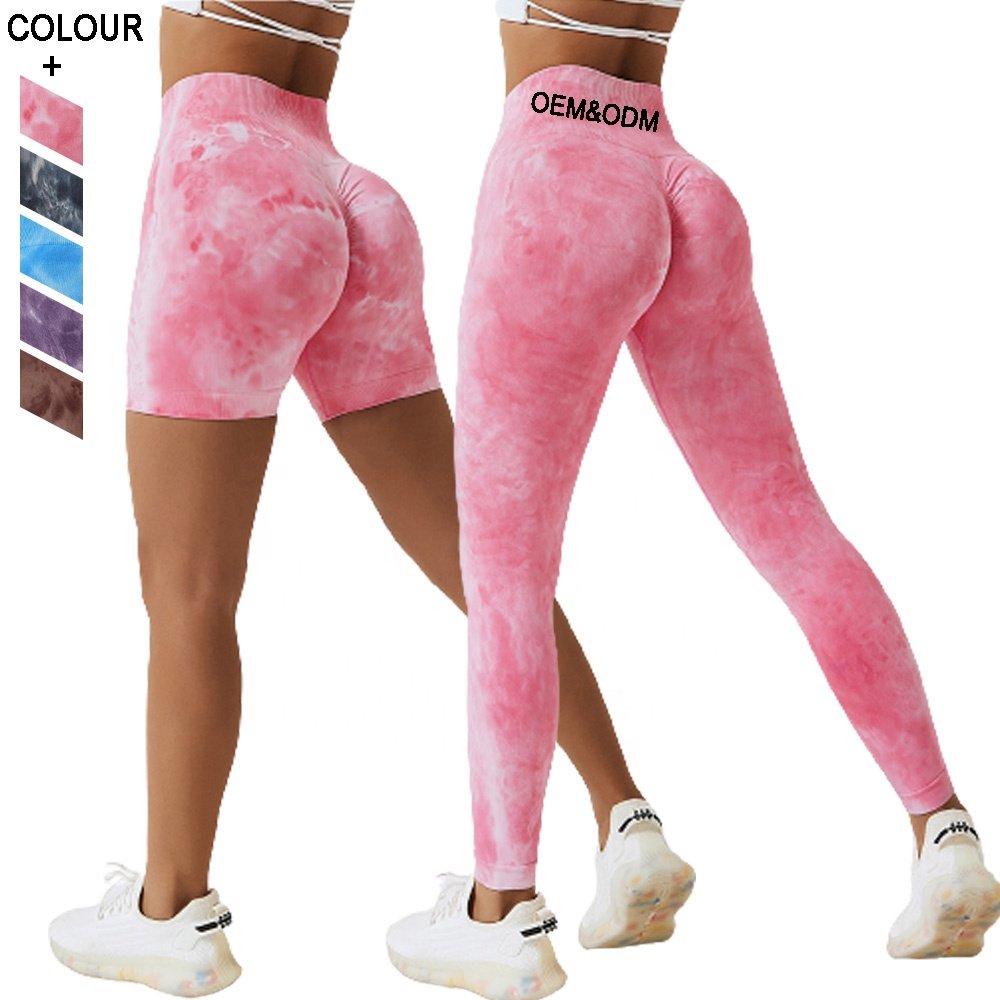Yoga Wear Seamless Tie Dye Sport Leggings Women Fitness Scrunch Butt Gym Leggings for Women