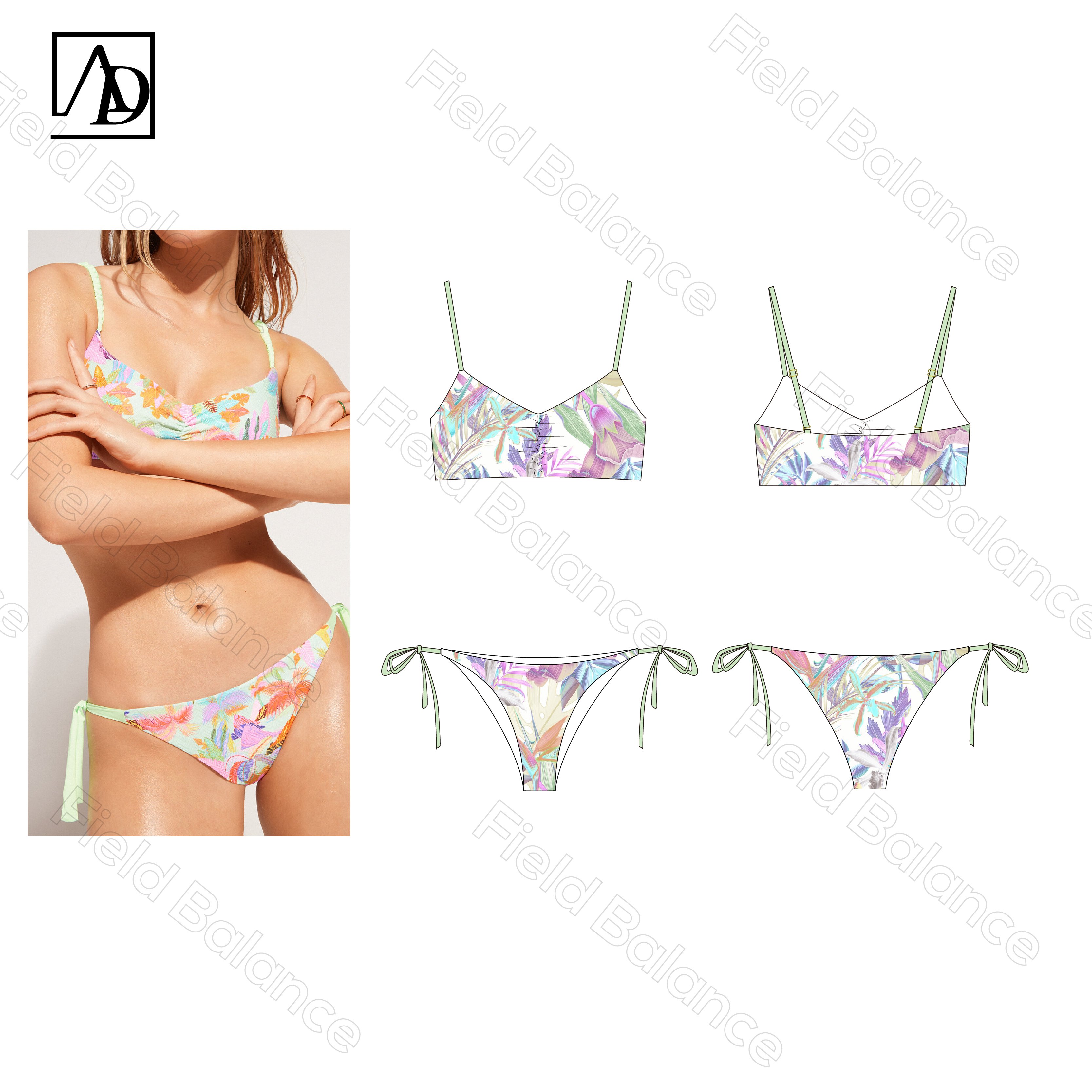 2024 fashion new factory custom printing one piece swim wear split sexy recycled bikini top high waist swimsuit bathing suits