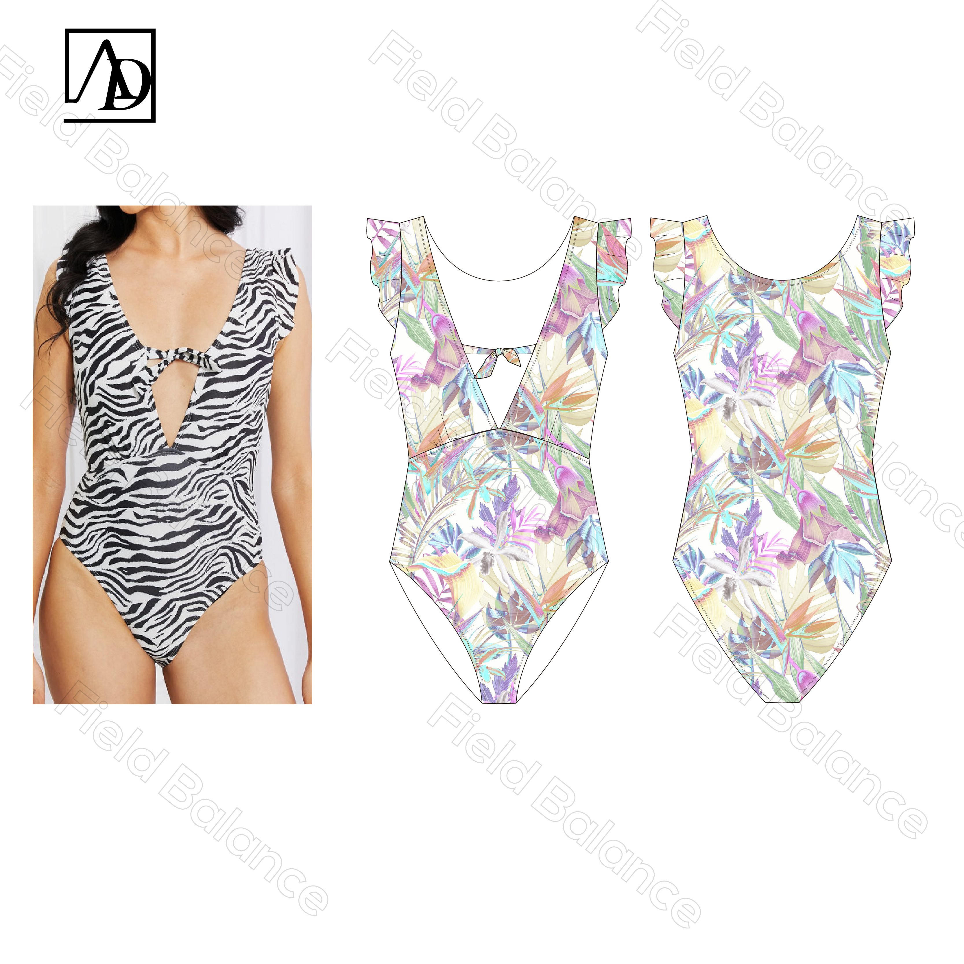 2024 fashion new factory custom printing one piece swim wear split sexy recycled bikini top high waist swimsuit bathing suits