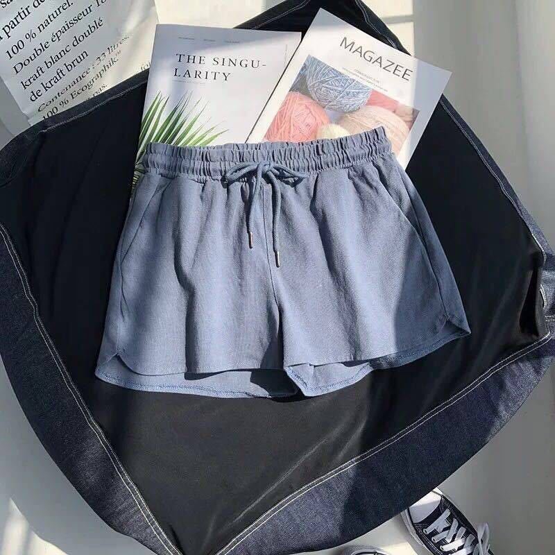 Womens Sweat Shorts Summer Casual Comfy High Waisted Lounge Drawstring Cotton Shorts with Pockets