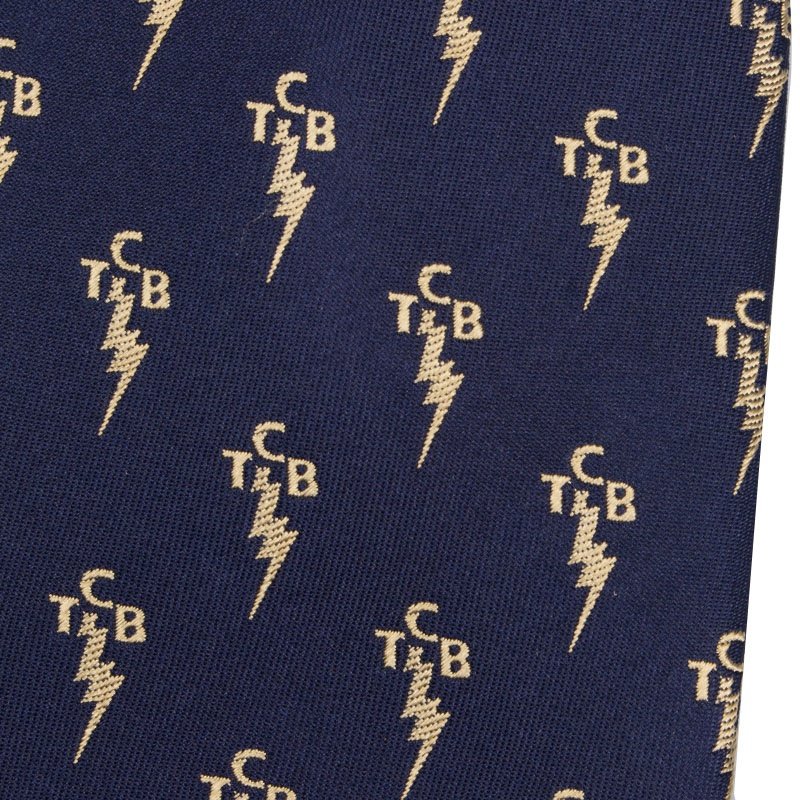 Luxury Shengzhou Factory Mulberry Silk Woven Embroider Tie Blue Neckties for Men Accessories