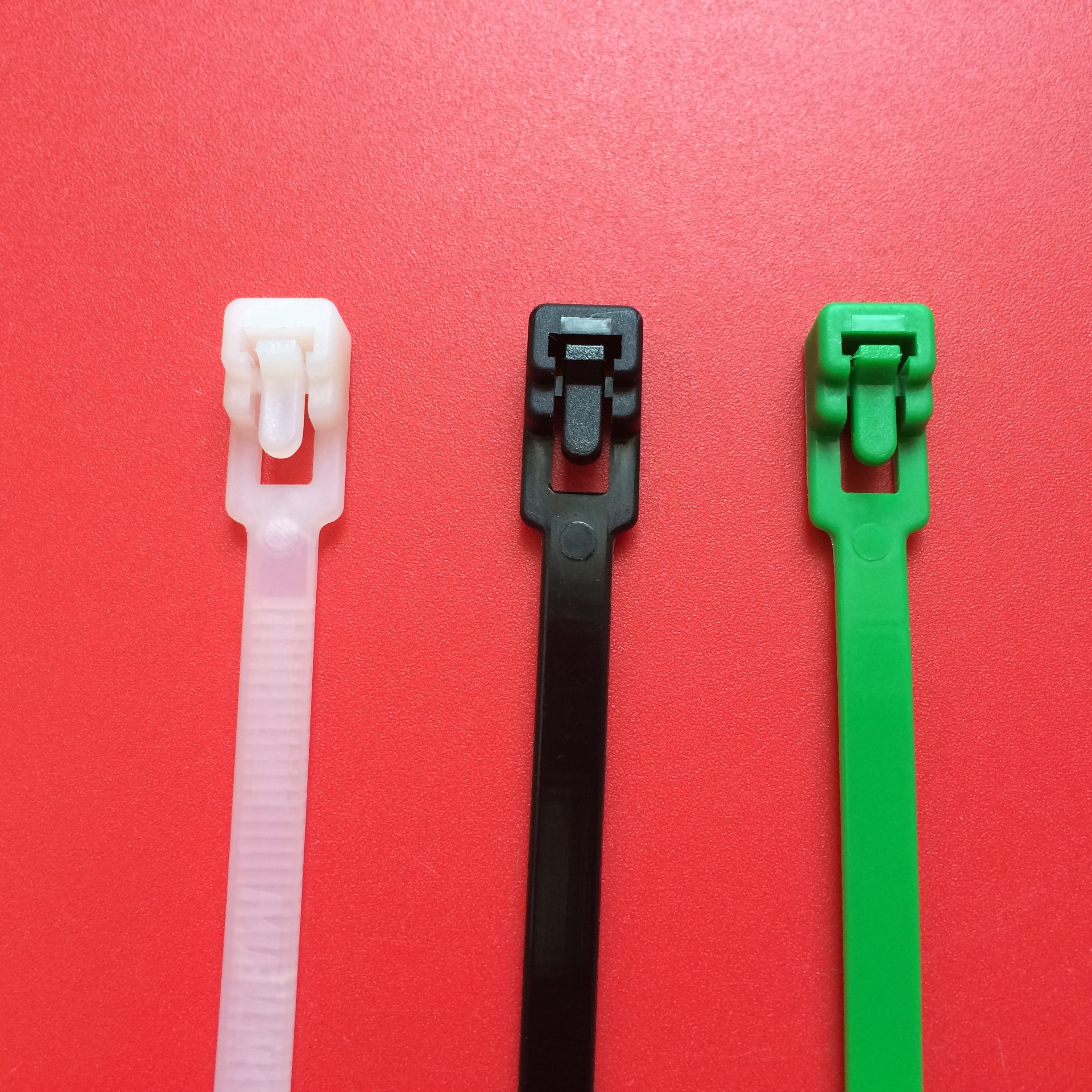4.8*200mm 8" Releasable Reusable Carry Straps Automatic Adjustable Zip Tie Strap Reusable Wire Wraps Nylon Cable Ties