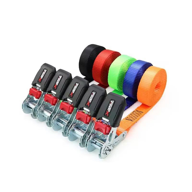 Custom Logo 1 Inch Rubber Handle Zinc Ratchet Straps Tie Down Tensioner Lashing Strap