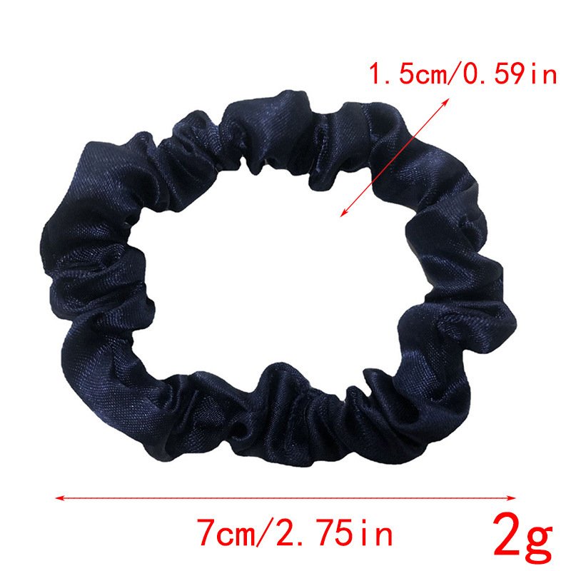 Custom Wholesale Skinny Chiffon Satin Silk Velvet Scrunchies Elastic Band Design Hair Rope Hair Tie For Woman Girls