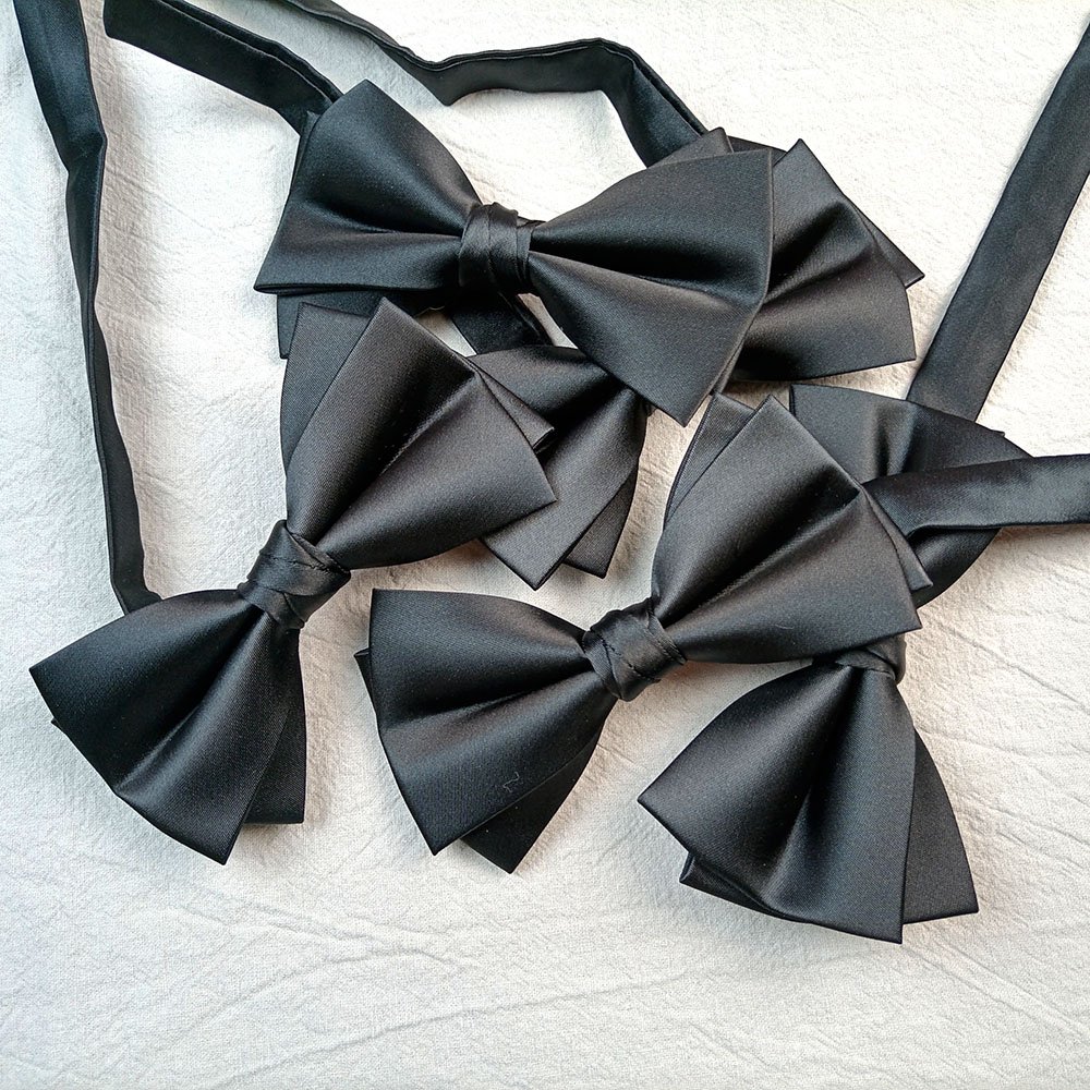 Black Satin Bow Tie Custom Bow Ties