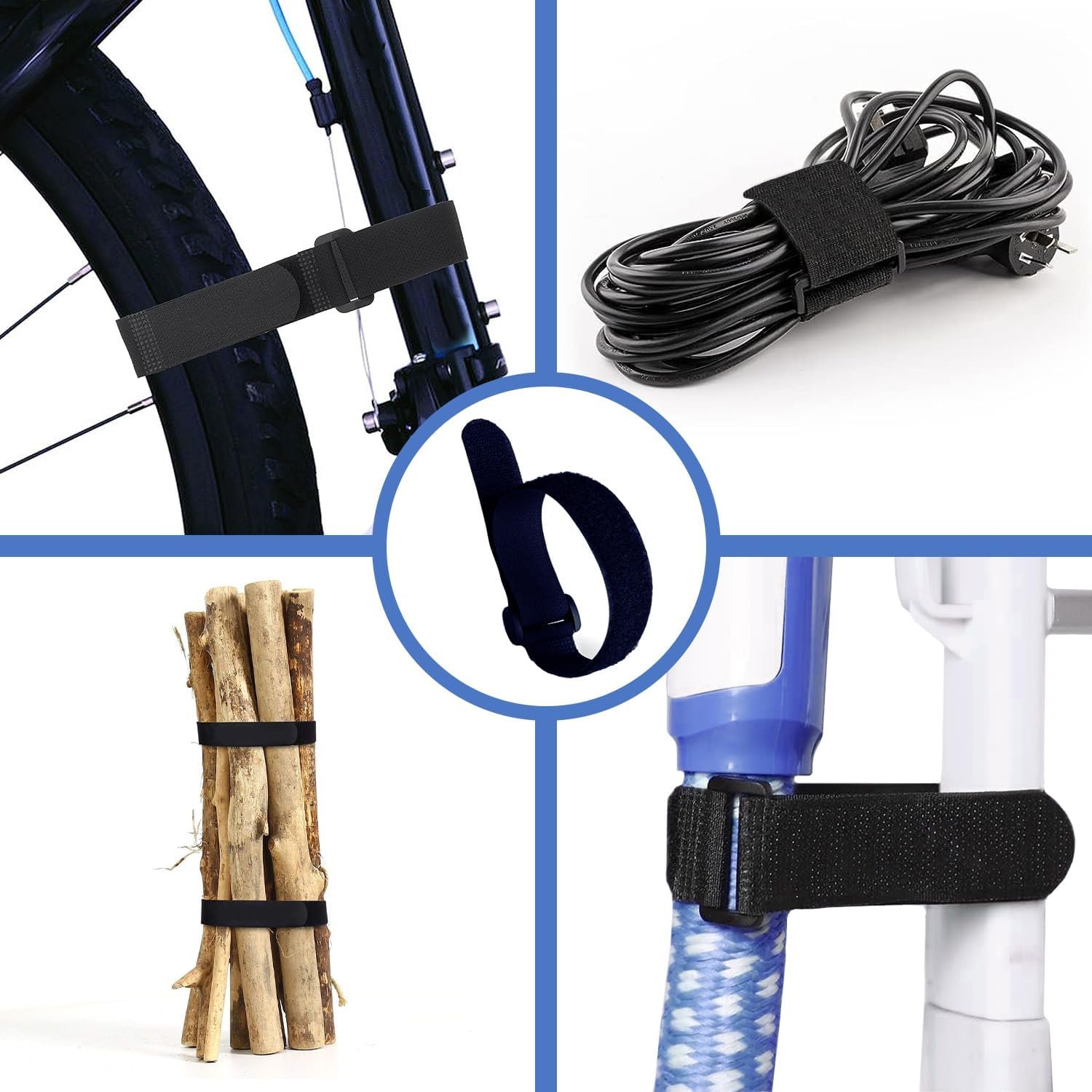 Best-Selling Versatile Adjustable Reusable Cable Tie Self-Locking Flexible Fabric Wire Management Luggage