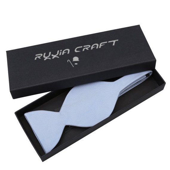 Wholesale Polyester Solid Color Bowknot Bows Tie Men Self Tie Bowties With Pocket Square Custom Black Box Set