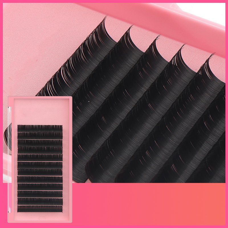 0.15 0.20 Ellipse Flat Individual Eyelash Extensions Faux Mink Cashmere Silk Matte Black Material Super Soft Flat Lashes