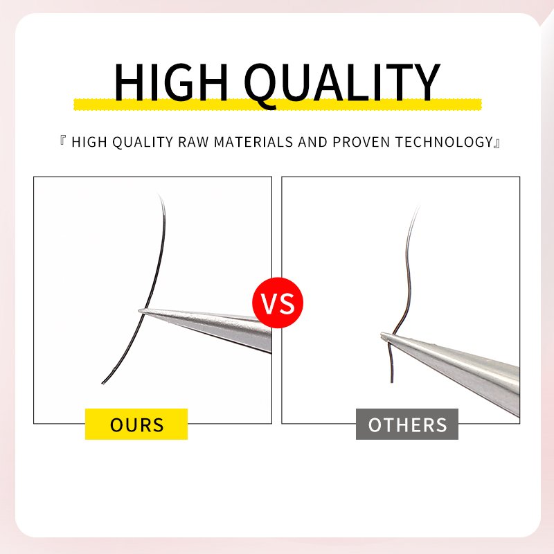 0.15 0.20 Ellipse Flat Individual Eyelash Extensions Faux Mink Cashmere Silk Matte Black Material Super Soft Flat Lashes