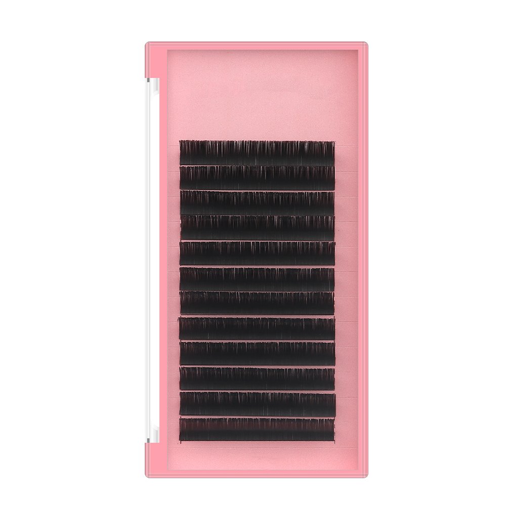 0.15 0.20 Ellipse Flat Individual Eyelash Extensions Faux Mink Cashmere Silk Matte Black Material Super Soft Flat Lashes