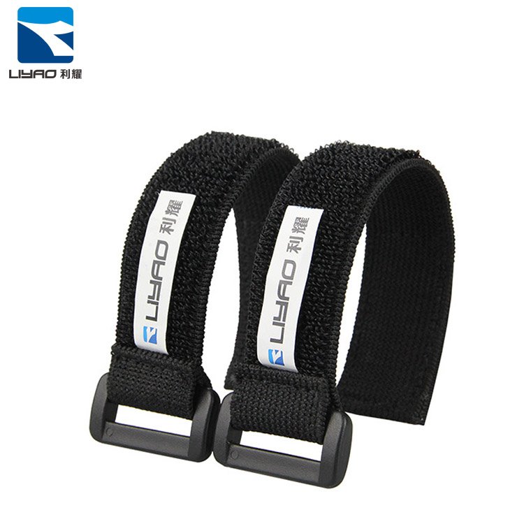 Manufacturer 25mm*200mm Multi Function Reusable Durable Elastic Strap Hook and Loop Cable Tie with Plastic Buckle strap