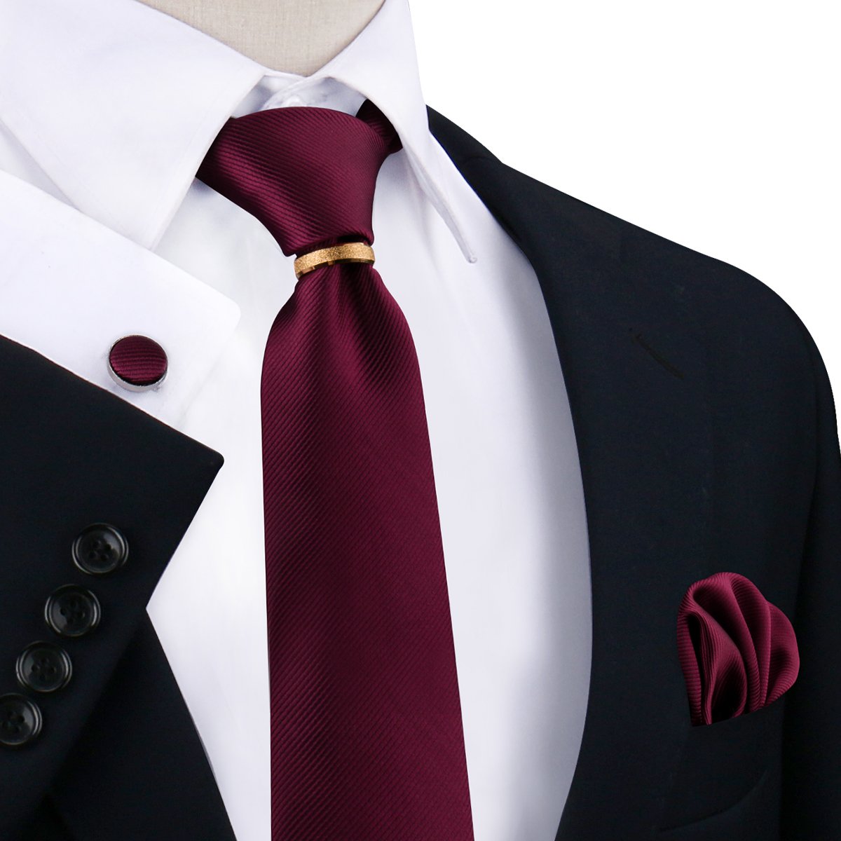 Luxury Solid Silk Ties And Pocket Square For Men Champagne Woven Polyester Necktie China Manufacture