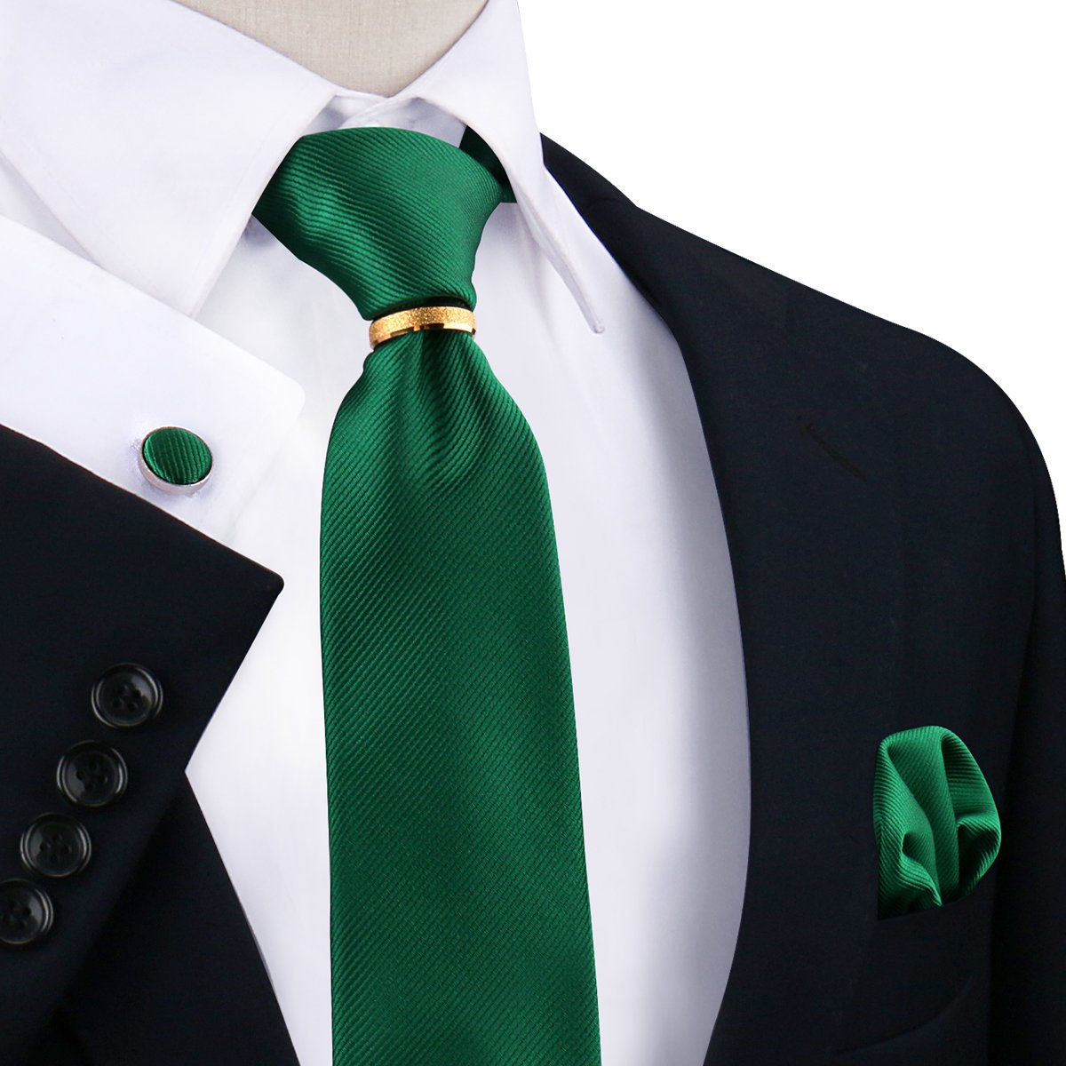 Luxury Solid Silk Ties And Pocket Square For Men Champagne Woven Polyester Necktie China Manufacture