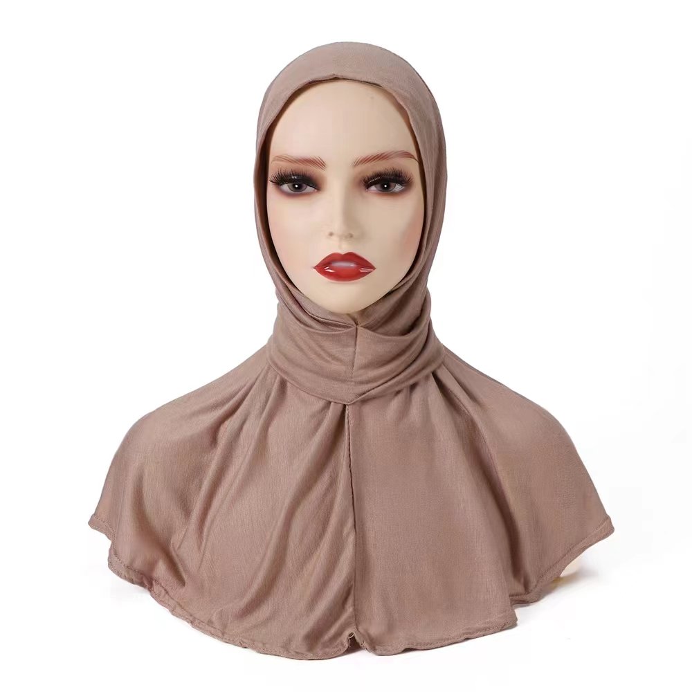 2022 High Quality Newest Design Scarf Muslim Elastic Tie Back Button Modal Cotton Jersey Hijab For Women Summer Shawls