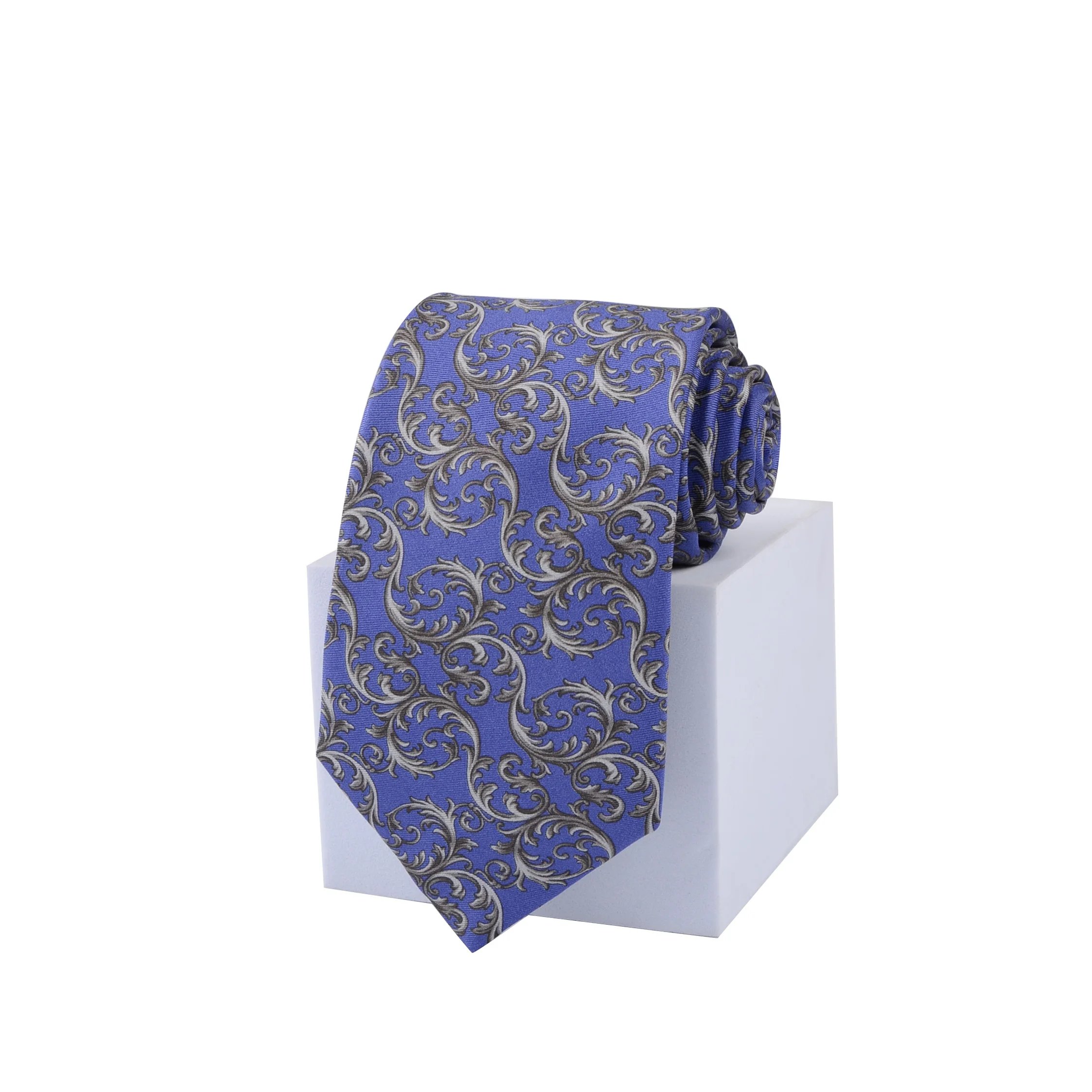 Custom Luxury Men's 100% Silk Necktie Printed Patterned Silk Business Neck Ties With Logo