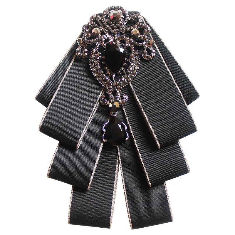 High Quality Ladies British Men Women Silk Satin Ribbon Bow Tie Christmas Fashion Crystal For Suit