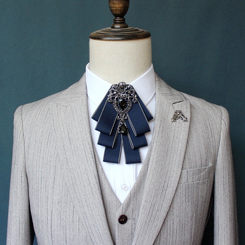 High Quality Ladies British Men Women Silk Satin Ribbon Bow Tie Christmas Fashion Crystal For Suit