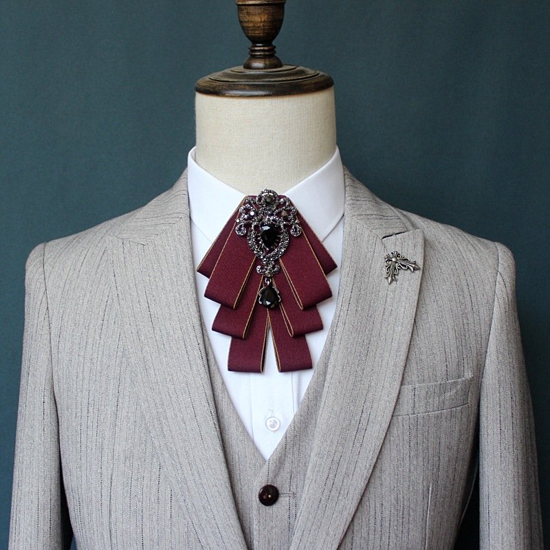 High Quality Ladies British Men Women Silk Satin Ribbon Bow Tie Christmas Fashion Crystal For Suit