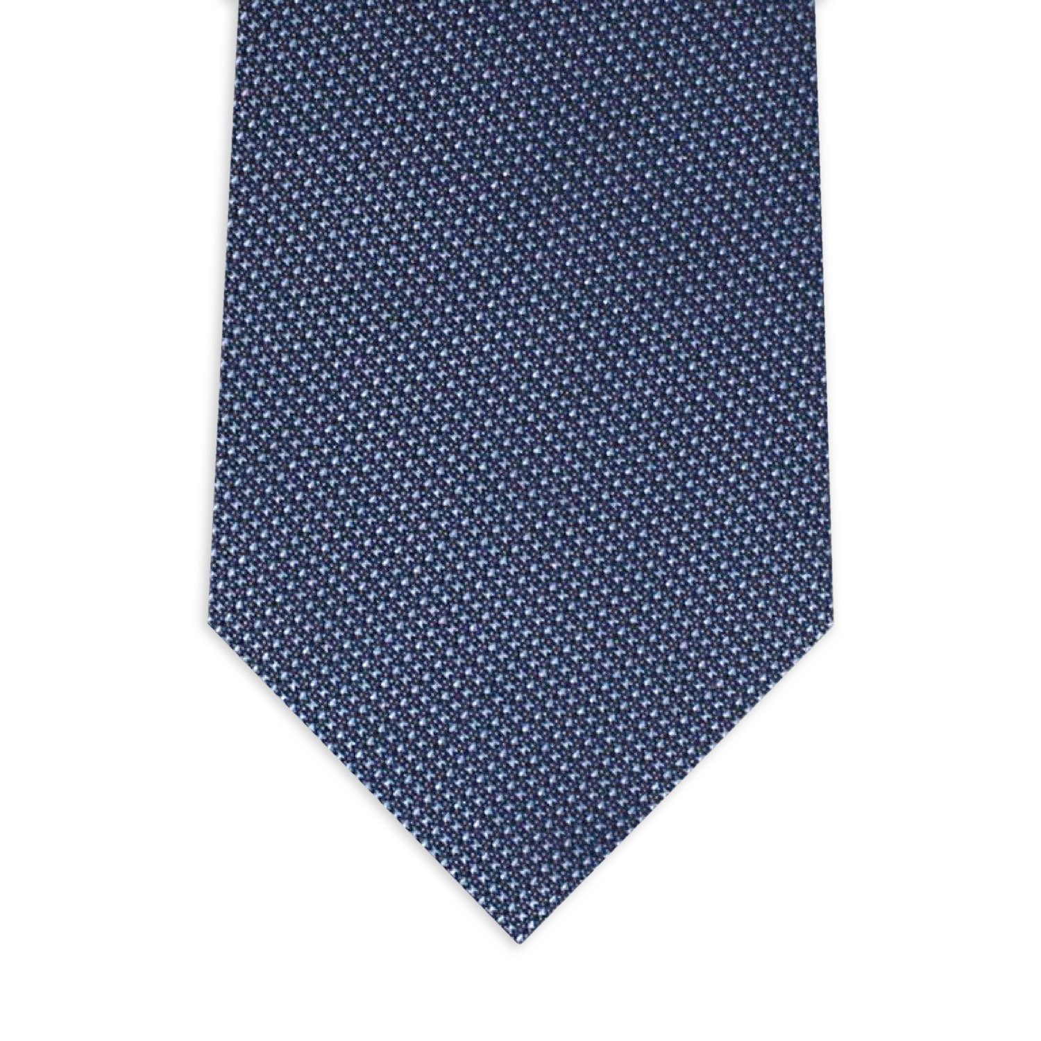 Italian Jacquard Tie Napoli Light Blue Luxury Printed Floral Necktie for Men for Weddings-Made from Silk Polyester