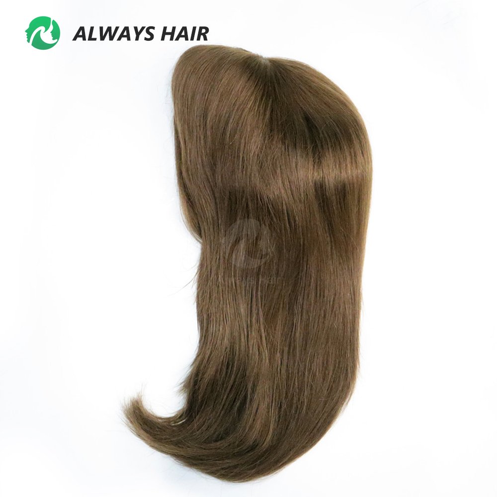 Kosher Jewish Wig JW23 12.5" Silk Base Wigs Half Hand Tied Wig Human Hair Chinese How Shine Straight Elastic Lace Women Long