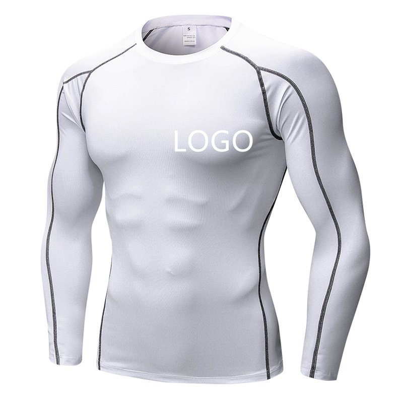 Sublimation Printed Spandex Bjj Quick-dry Men Compression Shirt Top Long Sleeve Sports Baselayer Running Dry Rash Guard