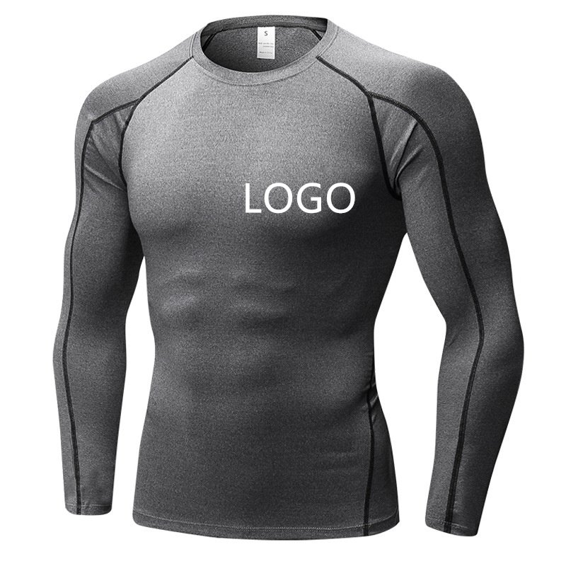 Sublimation Printed Spandex Bjj Quick-dry Men Compression Shirt Top Long Sleeve Sports Baselayer Running Dry Rash Guard