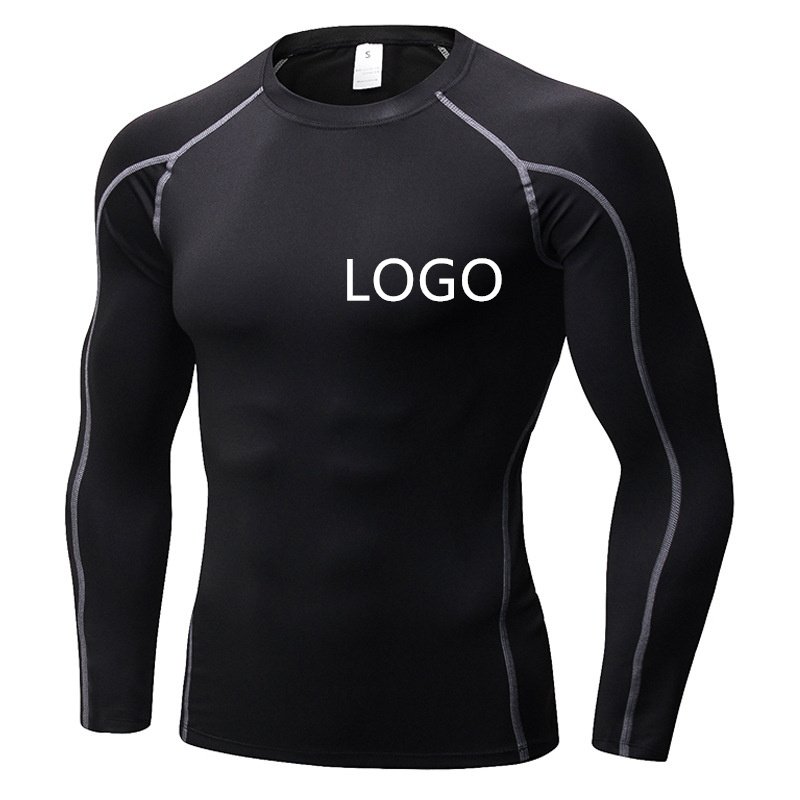 Sublimation Printed Spandex Bjj Quick-dry Men Compression Shirt Top Long Sleeve Sports Baselayer Running Dry Rash Guard