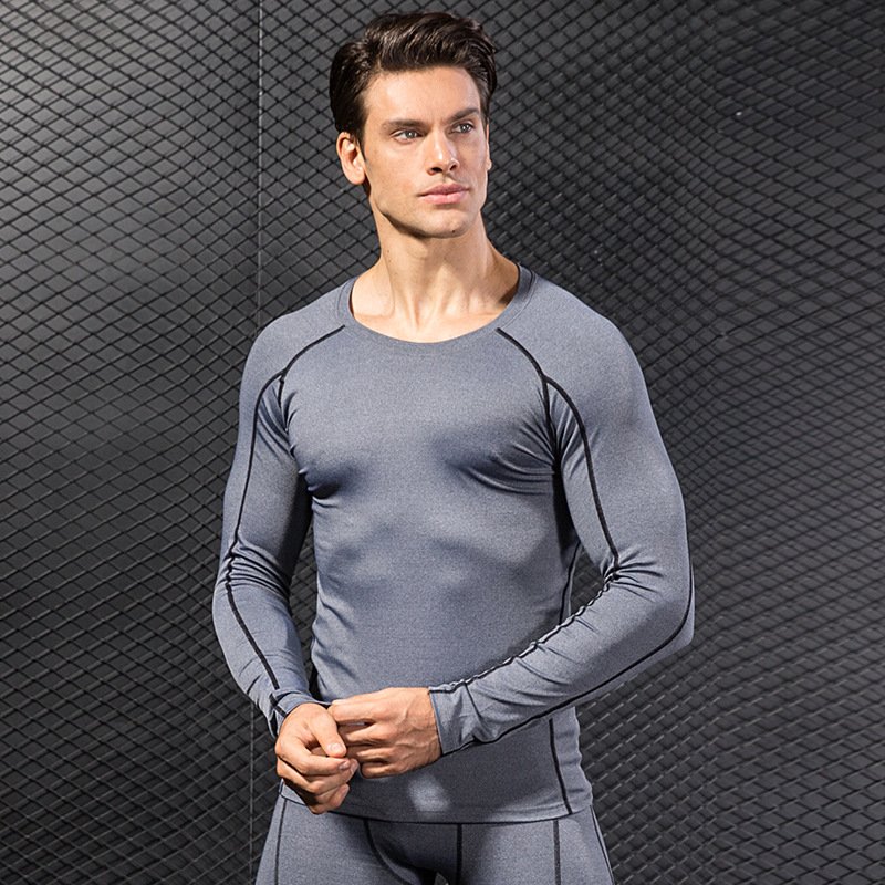 Sublimation Printed Spandex Bjj Quick-dry Men Compression Shirt Top Long Sleeve Sports Baselayer Running Dry Rash Guard