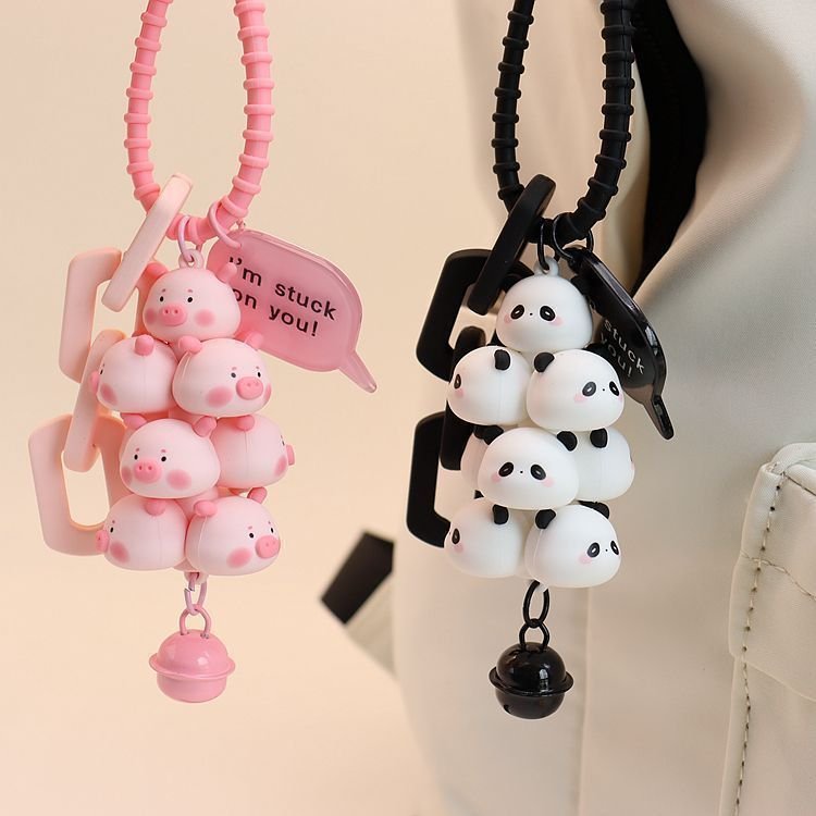 2024 Hot Kawaii Ice Cream Keychain 3d Silicone Cute Bell Backpack Pendant Keychains