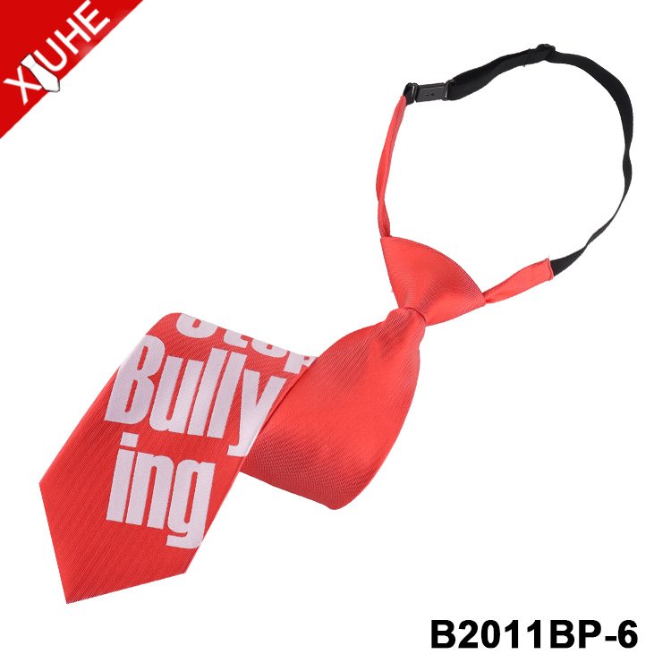 Adjustable Colorful Zip Ties Custom LOGO School Student Necktie Custom Polyester Zipper Ties