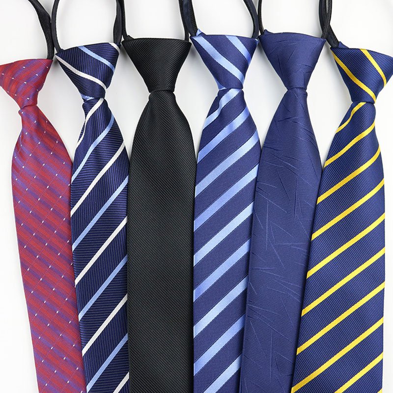 Men Accessories Custom Logo Necktie Polyester Zip Ties for Mens