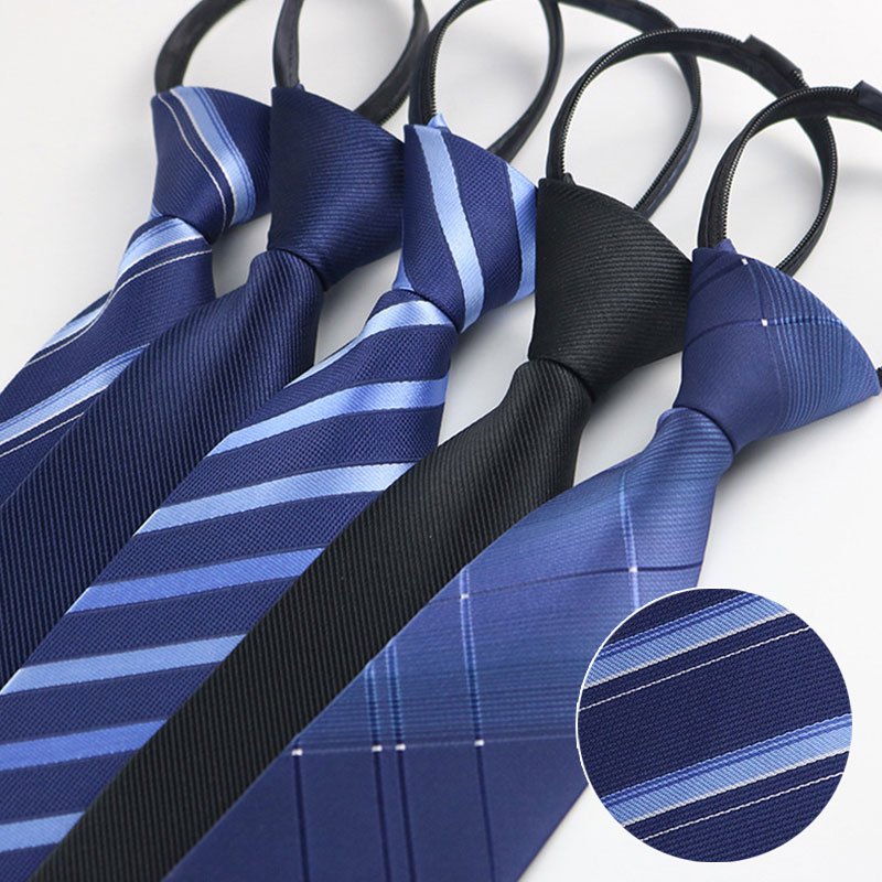 Men Accessories Custom Logo Necktie Polyester Zip Ties for Mens