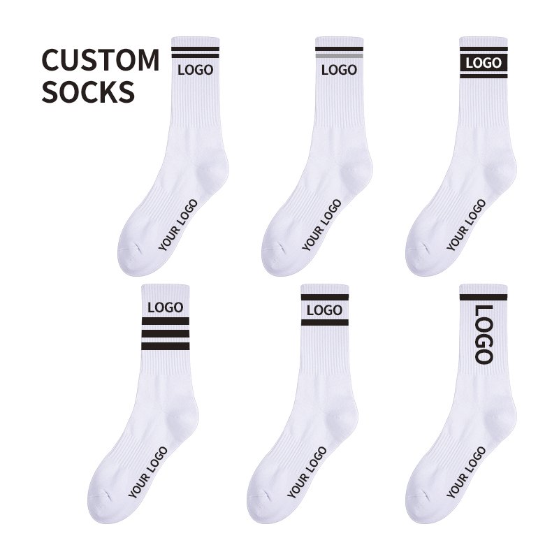Custom Logo Women's Socks Blank Ankle Crew Long Knee High Dress Gym Socks Trendy Warm Thickened Stocking