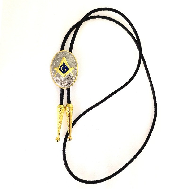 fashion luxury zinc alloy die casting Gold Factory Wholesale Custom Western Lion Cowboy Decoration Necklace Bolo Tie Tips