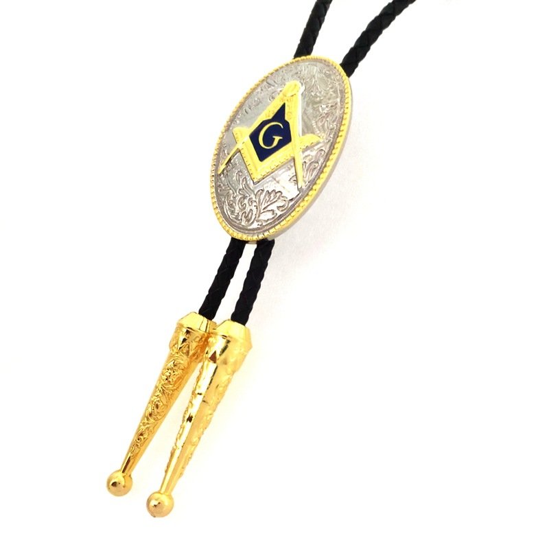 fashion luxury zinc alloy die casting Gold Factory Wholesale Custom Western Lion Cowboy Decoration Necklace Bolo Tie Tips