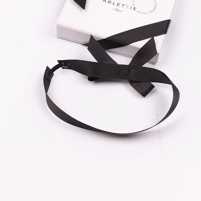 Custom Satin Tie Packing Ribbon Bows with Elastic Loop for Gift & Decorative Perfume Bottle Ribbon Bow Width Customizable