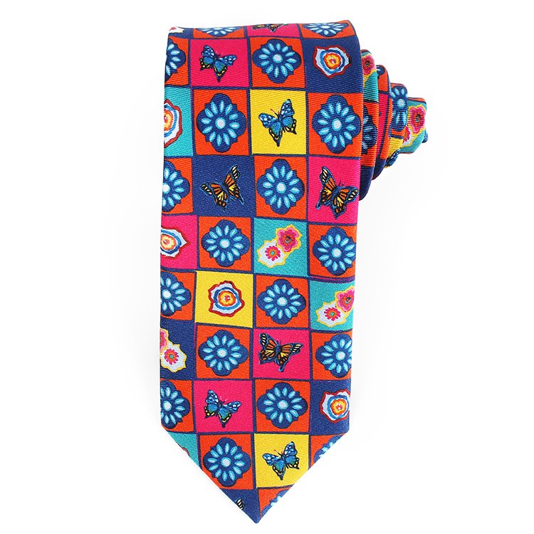 Dacheng Cartoon Pattern Printed Krawatte Floral Men Ties Custom Colorful Silk Neck Tie