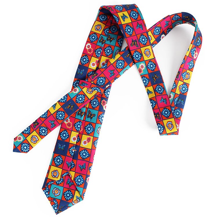 Dacheng Cartoon Pattern Printed Krawatte Floral Men Ties Custom Colorful Silk Neck Tie