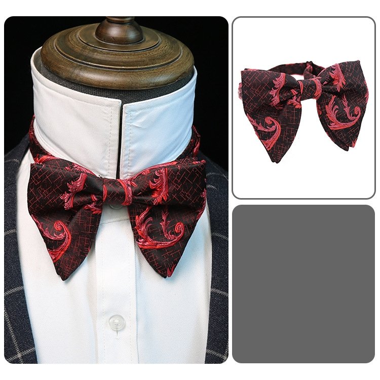 Men's 1200 Needle Jacquard Polyester Floral Bow Tie Casual Business