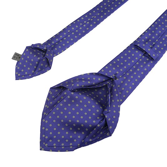Custom Blue Floral Pattern Neckties Business Mens Printed Seven Fold Silk Tie