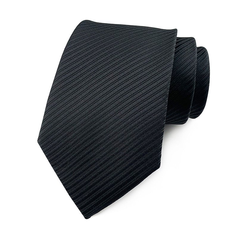 Available Business tie solid color high density polyester woven men's tie