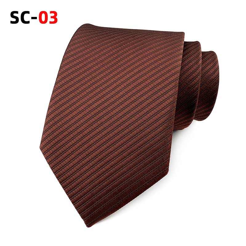 Available Business tie solid color high density polyester woven men's tie