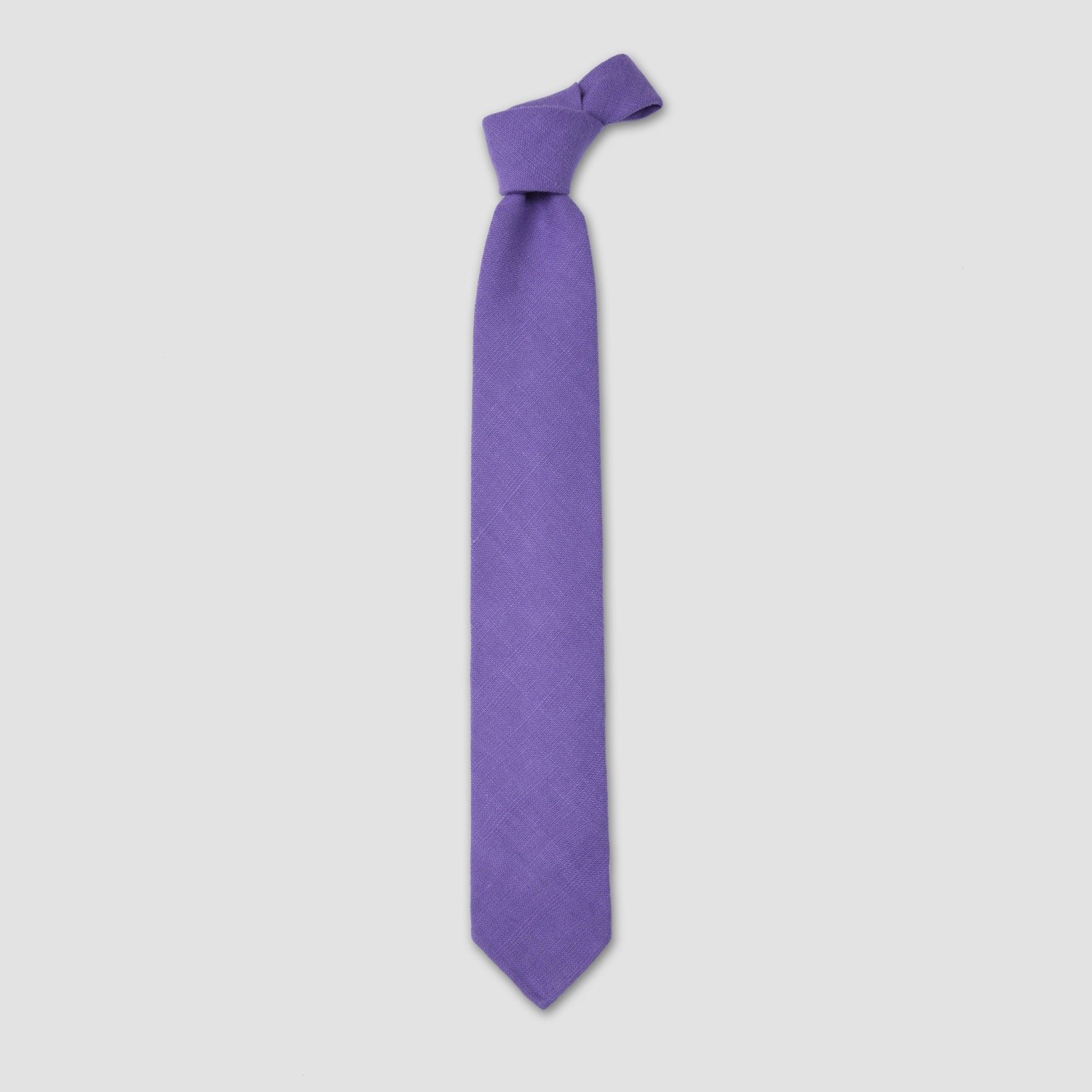 Mastercrafted Lilac Linen Necktie from Italy - Superior Unlined 100% Linen - Perfect for Garden Parties and Summer Weddings