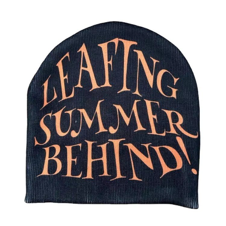 Wholesale Custom Logo Embroidery Custom Sublimation All Over Printed Y2K Unisex Knit Winter Cuffless Beanie Hat LOW MOQ