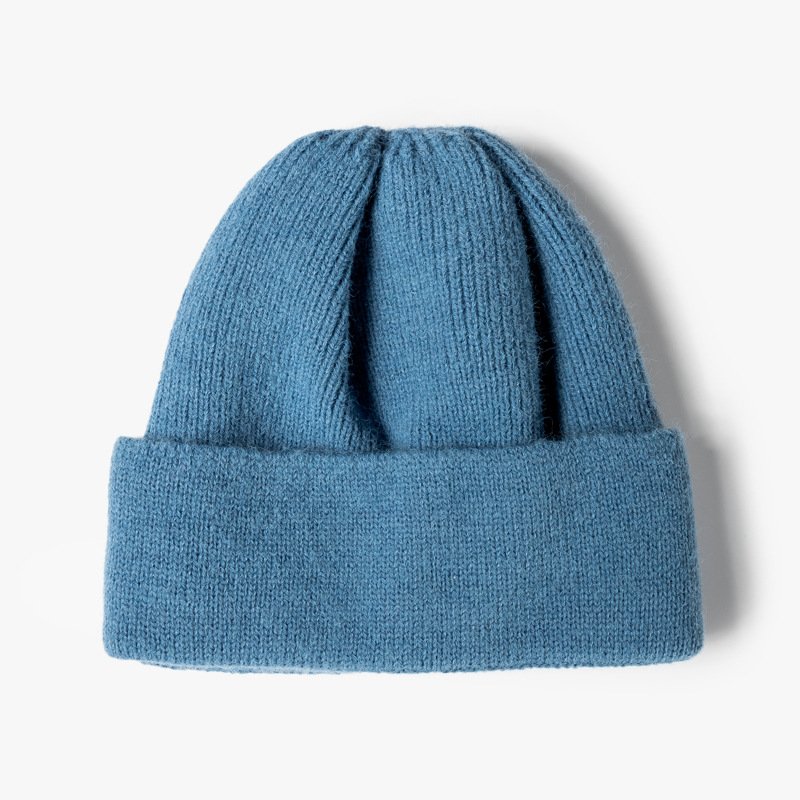 Customized logo Wholesale knitted woolen hat trend fashion solid color warm men's and women's cold hats